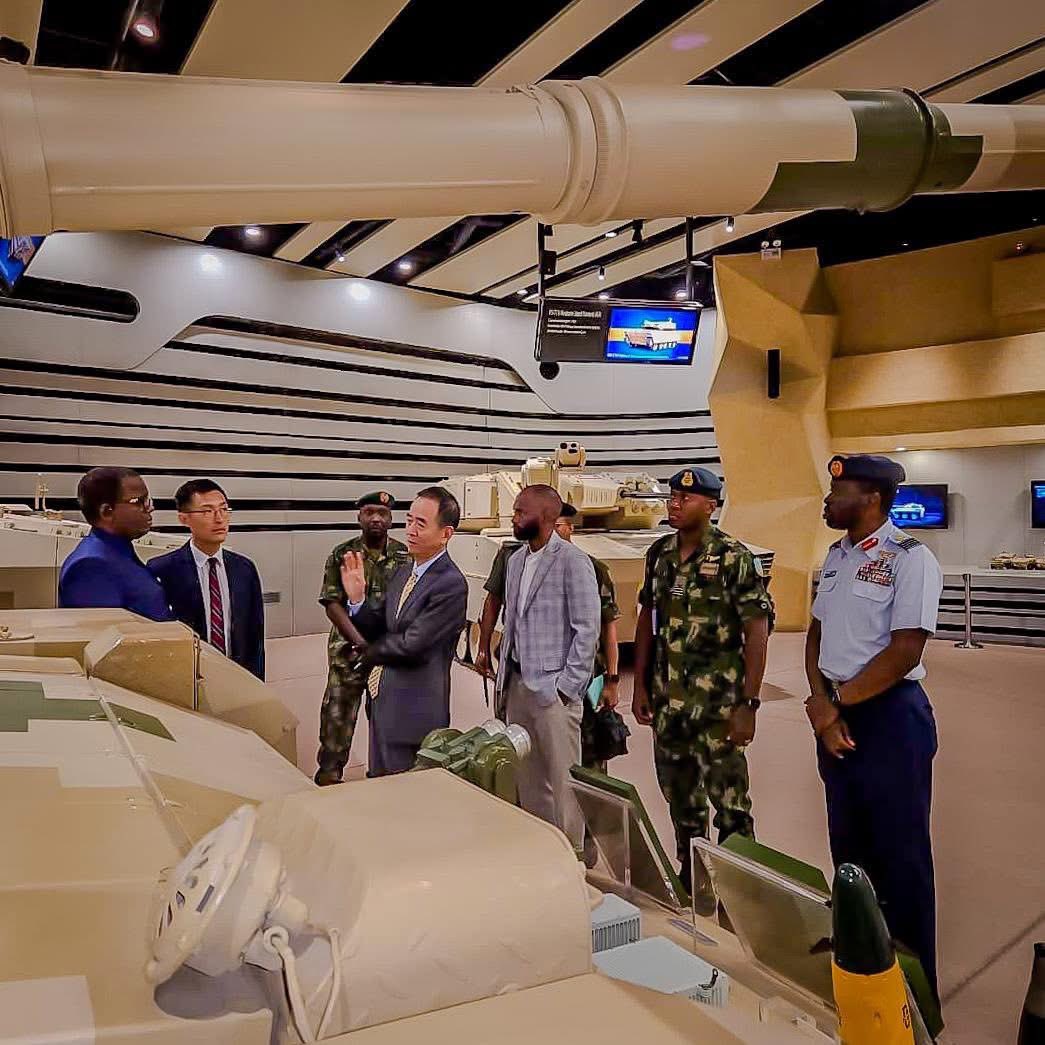 Jakepor21's tweet photo. 🇳🇬 🇨🇳 | 

Nigeria’s Minister of State for Defence, Dr. Bello Muhammed Matawalle, held a high-level meeting in China with a leading Chinese defence manufacturer, likely NORINCO, to strengthen bilateral security cooperation. The engagement led to the signing of a Memorandum of Understanding (MoU) between the company and the Defence Industries Corporation of Nigeria (DICON).

The agreement focuses on technology transfer, local production of advanced military equipment, and capacity building for Nigerian defence personnel.