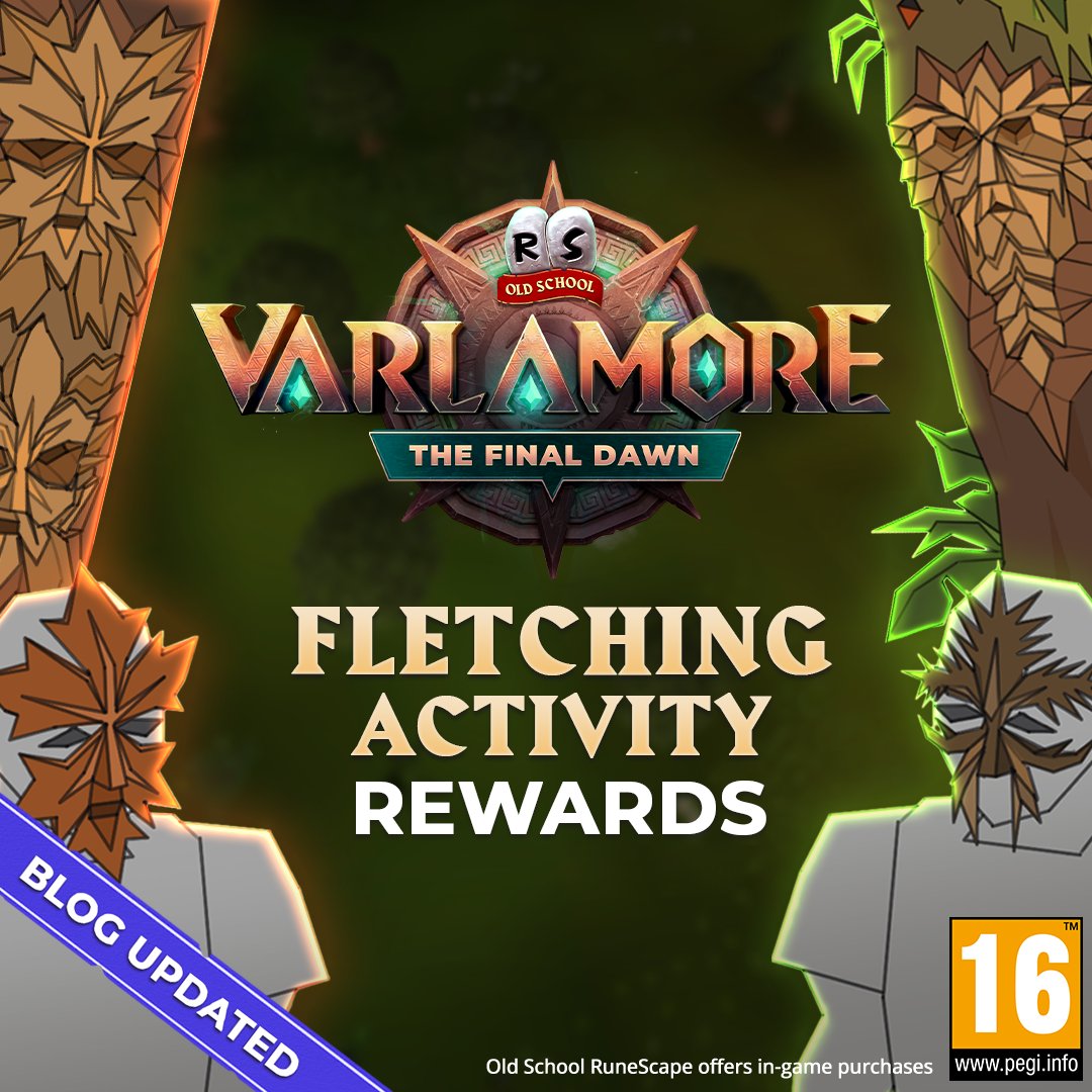 Based on your feedback, we’ve tweaked the rewards proposal for Varlamore’s Fletching activity:

🏹 Atlatl dart crafting requirement is reduced to Level 74

🗨️ Plus, some answers to clarify your most-asked questions

🔗 osrs.game/Varlamore-Flet…