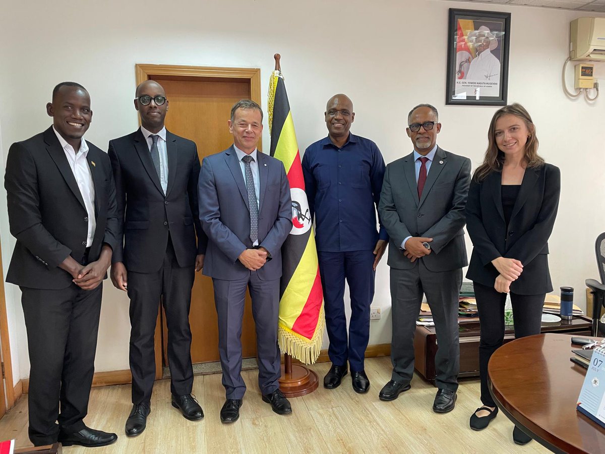 The ICRC met Ambassadors; Charles Ssentongo &amp; Philip Rukikaire at the Ministry of Foreign Affairs. The purpose of the meeting was to discuss the ICRC’s Headquarters Agreement, IHL compliance and to introduce Mr. Kedir  Omar- the new Head of Regional Delegation to🇺🇬🇷🇼🇧🇮