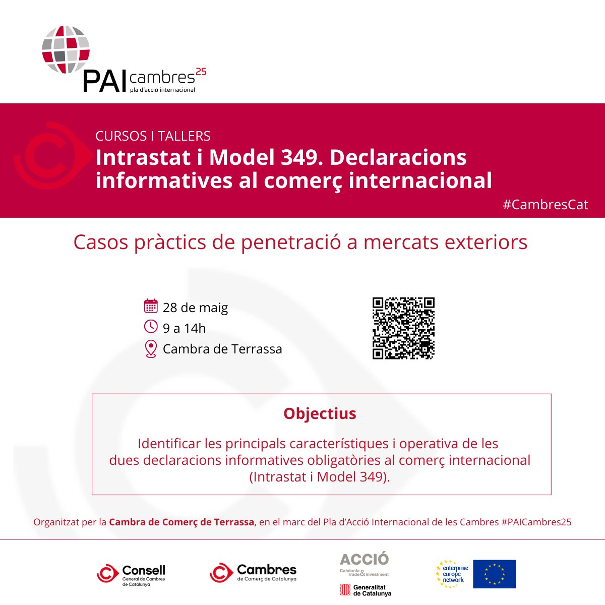 Consell de Cambres de Catalunya Internacional (@cambres_go) on Twitter photo 📦 Operes amb països de la UE?
Coneix com fer correctament les declaracions Intrastat i Model 349 al comerç internacional.
📅 28/5 | ⏰ 9–14 h
📍 <a href="/CambraTerrassa/">Cambra de Comerç de Terrassa</a>
#PAICambres25 #ComerçExterior #Intrastat #Model349 #CambresCat #Internacionalització
🔗cambraterrassa.org/agenda/intrast… 📦 Operes amb països de la UE?
Coneix com fer correctament les declaracions Intrastat i Model 349 al comerç internacional.
📅 28/5 | ⏰ 9–14 h
📍 <a href="/CambraTerrassa/">Cambra de Comerç de Terrassa</a>
#PAICambres25 #ComerçExterior #Intrastat #Model349 #CambresCat #Internacionalització
🔗cambraterrassa.org/agenda/intrast…