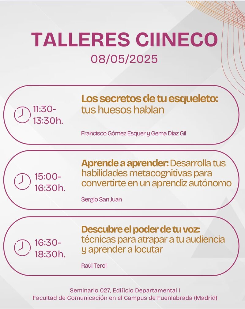 Además de las conferencias online, también estamos en modo presencial con talleres en #CIINECO2025 . Hoy estaremos en el Seminario 027, Campus de Fuenlabrada (URJC).
📍 Abierto a toda la comunidad  hasta completar aforo y con certificado de asistencia.