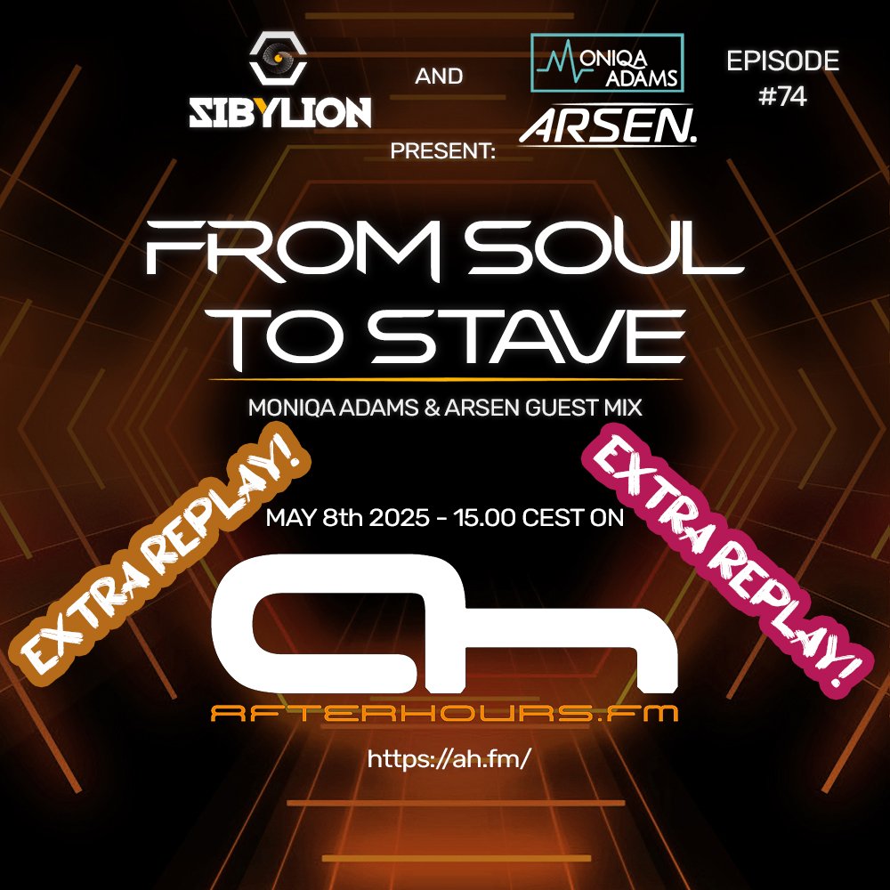 Extra replay alert for the special guest mix of my radio show, today at 3PM CEST on <a href="/AfterhoursFM/">AH.FM</a> !! 

Listen to <a href="/moniqaadams/">moniqaadams</a> &amp; Arsen's guest mix here: ah.fm

#Trance #trancefamily #replay #guestmix #rave #sibylion #fromsoultostave