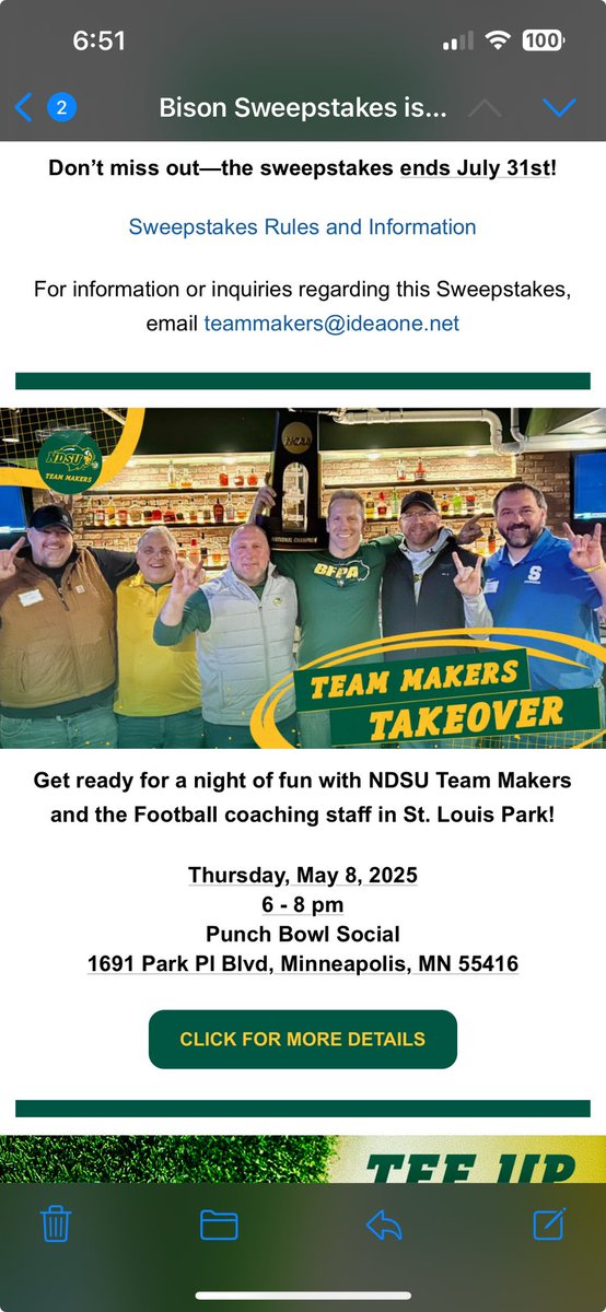 Coach Grant Olson (@coachgrantolson) on Twitter photo Looking forward to being at Punch Bowl Social tonight in St Louis Park MN with <a href="/NDSUteammakers/">NDSU Team Makers</a> and <a href="/NDSUfootball/">NDSU Football</a> to hang out with some awesome Bison 🦬 fans tonight! Looking forward to being at Punch Bowl Social tonight in St Louis Park MN with <a href="/NDSUteammakers/">NDSU Team Makers</a> and <a href="/NDSUfootball/">NDSU Football</a> to hang out with some awesome Bison 🦬 fans tonight!