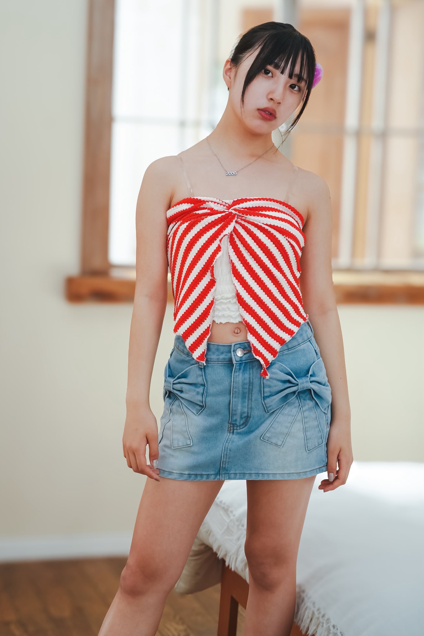 ゆいな　 ZARA WOMAN NWT FUCHSIA PLEATED V-NeckMIDI CHIFFON DRESS_7969