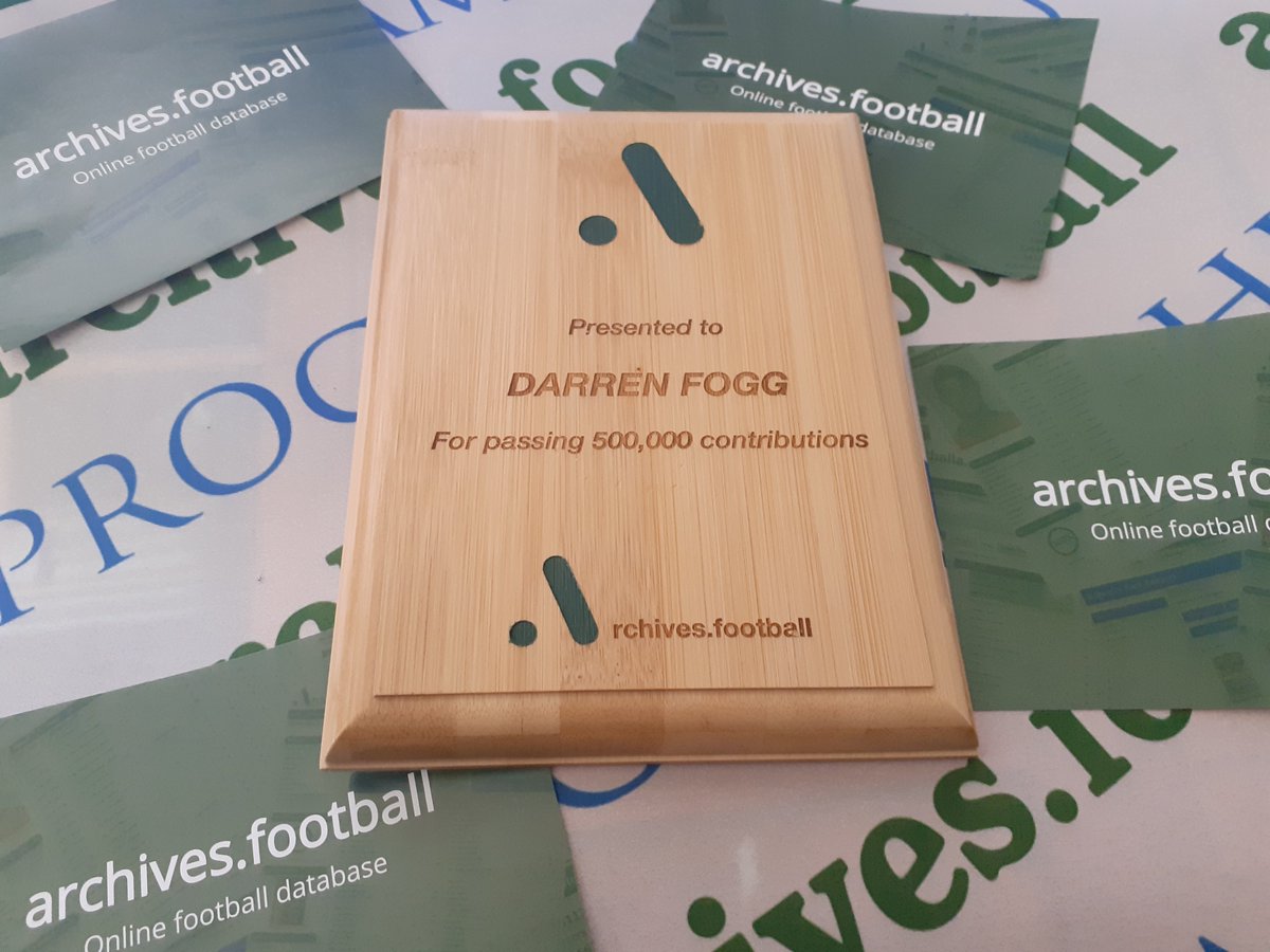 ACHIEVEMENT ACKNOWLEDGED - Just under a month ago Data Admin Darren Fogg become the 2nd to achieve the 500,000 contributions landmark and as such I felt it only right to mark the occasion. Sadly due to a supplier delay he has only just received his plaque. Well done Darren