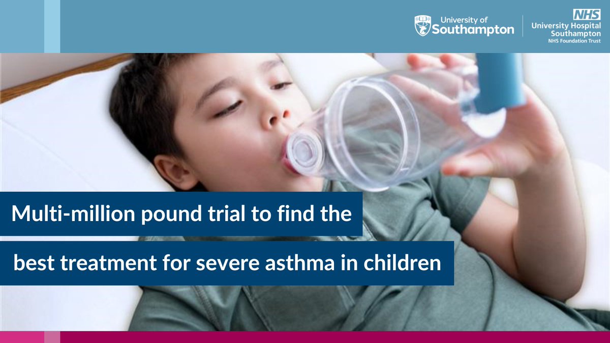 Health Research | Southampton (@uhsftresearch) on Twitter photo New research will help find the best treatment for children who have severe asthma attacks π₯
<a href="/UoS_Medicine/">Southampton Medicine</a> and <a href="/UHSFT/">University Hospital Southampton π</a>βs <a href="/katrinacathie/">Katrina Cathie π</a> and <a href="/ProfGRoberts/">Graham Roberts</a> will lead the Β£2.3 million <a href="/NIHRresearch/">National Institute for Health and Care Research</a> trial, together with <a href="/Leic_hospital/">Leicester's Hospitals</a>'s <a href="/Damian_Roland/">Damian Roland</a> π
π research.uhs.nhs.uk/news/multi-milβ¦ New research will help find the best treatment for children who have severe asthma attacks π₯
<a href="/UoS_Medicine/">Southampton Medicine</a> and <a href="/UHSFT/">University Hospital Southampton π</a>βs <a href="/katrinacathie/">Katrina Cathie π</a> and <a href="/ProfGRoberts/">Graham Roberts</a> will lead the Β£2.3 million <a href="/NIHRresearch/">National Institute for Health and Care Research</a> trial, together with <a href="/Leic_hospital/">Leicester's Hospitals</a>'s <a href="/Damian_Roland/">Damian Roland</a> π
π research.uhs.nhs.uk/news/multi-milβ¦