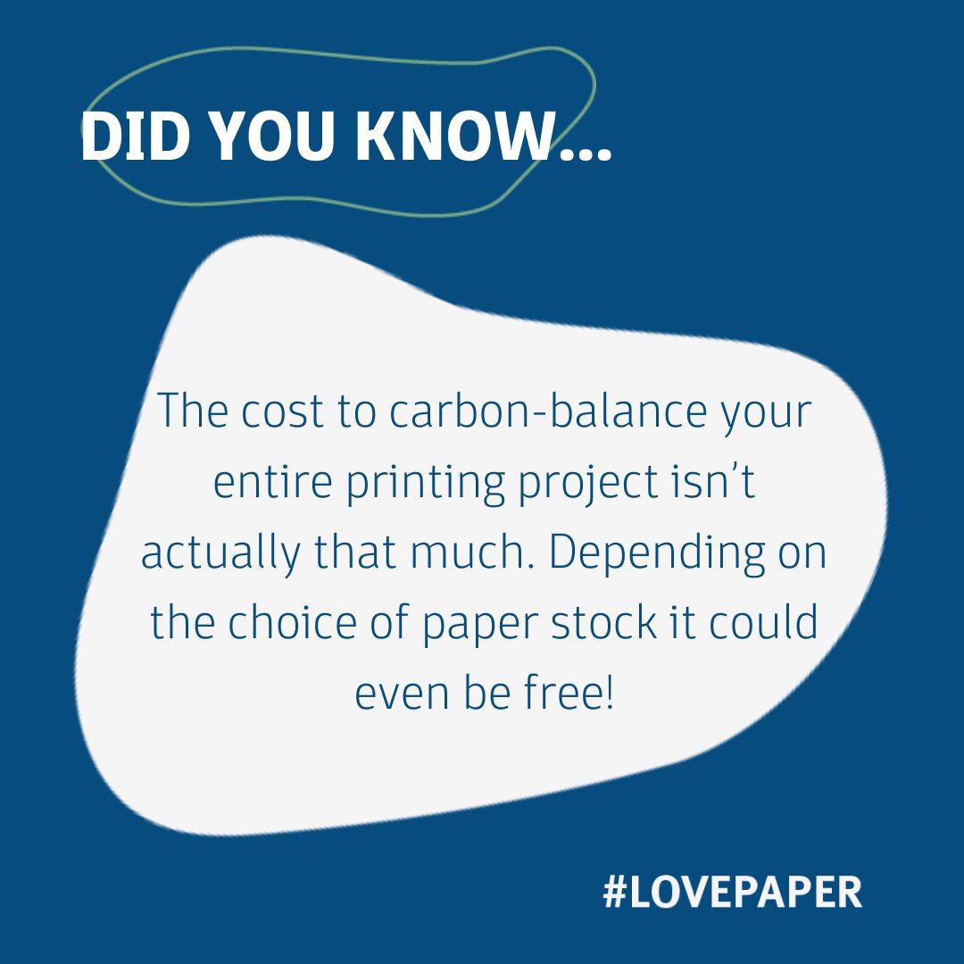 The cost to carbon-balance your entire printing project isn’t actually that much. Depending on the choice of paper stock it could even be free 🌍