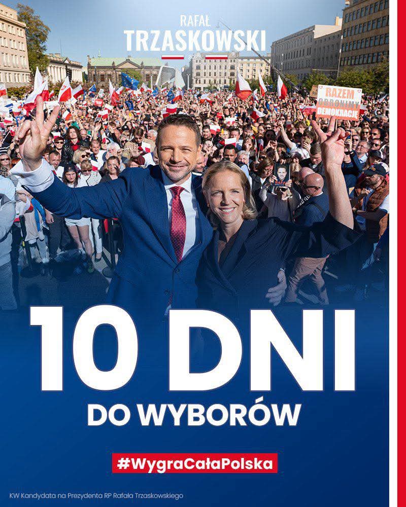 10 dni. Pełna mobilizacja! 💪🏻 Po zwycięstwo ✌️
#Trzaskowski2025 #WygraCałaPolska 🇵🇱