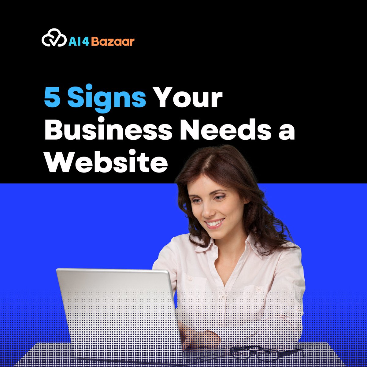 AI_4_Bazaar's tweet image. Here are the 5 signs your business needs a website!

#ai4bazaar #instantwebsite #website #affordablewebsite
