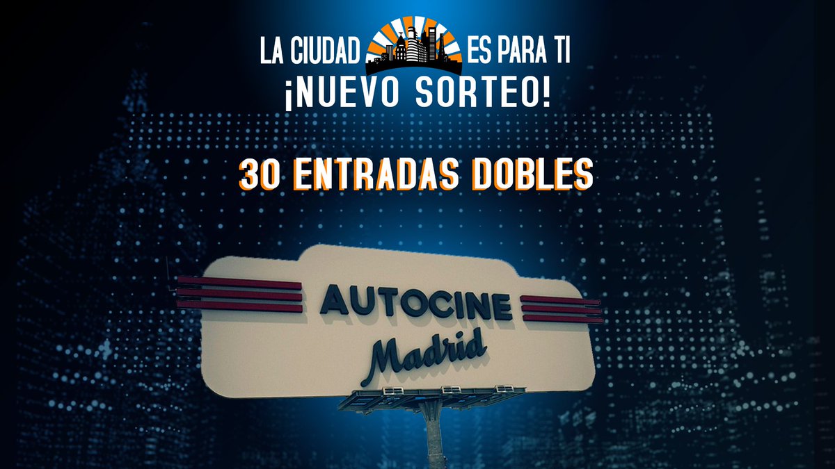 8madrid TV (@8madridtv) on Twitter photo 🎬 ¡SORTEO AUTOCINE!🚗
Viendo que os gustó, sorteamos 30 entrada dobles más para cualquier película de la cartelera de <a href="/autocinesmadrid/">Autocine Madrid</a> 🍿
Para participar:
1⃣ Follow
2⃣ Like y RT
3⃣ Menciona a tu acompañante
📅 Límite participación: 11/05
🏆 Ganadores: 12/05
¡Mucha suerte! 🍀 🎬 ¡SORTEO AUTOCINE!🚗
Viendo que os gustó, sorteamos 30 entrada dobles más para cualquier película de la cartelera de <a href="/autocinesmadrid/">Autocine Madrid</a> 🍿
Para participar:
1⃣ Follow
2⃣ Like y RT
3⃣ Menciona a tu acompañante
📅 Límite participación: 11/05
🏆 Ganadores: 12/05
¡Mucha suerte! 🍀
