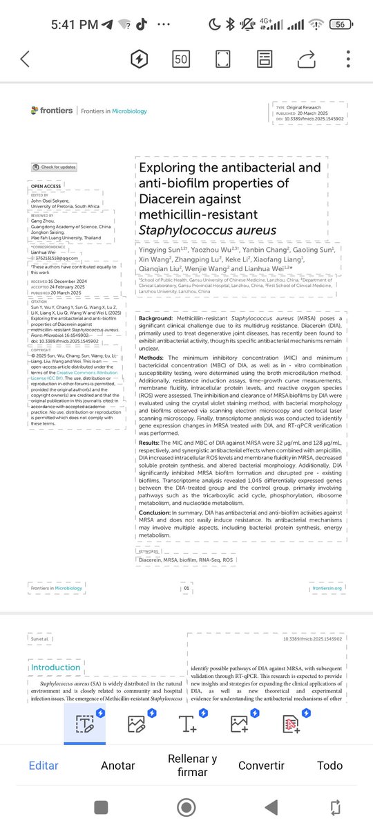 Cpperez2010's tweet image. PROPIEDADES ANTI #staphylococcusaureus y anti #biofilm de la #diacereína !