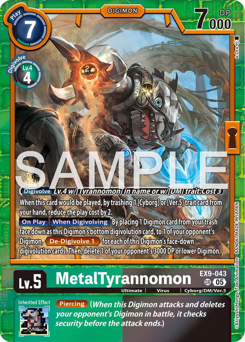 Digimon_Freaks's tweet photo. ¡Esta vez tenemos una vista previa de MetalTyranomon del Digimon Card Game Booster Set EX-09!
¡El poder cibernético y salvaje se desata en esta nueva expansión!
#DigimonCardGame #EX09 #Digimon https://t.co/4zEs6P4Jsf