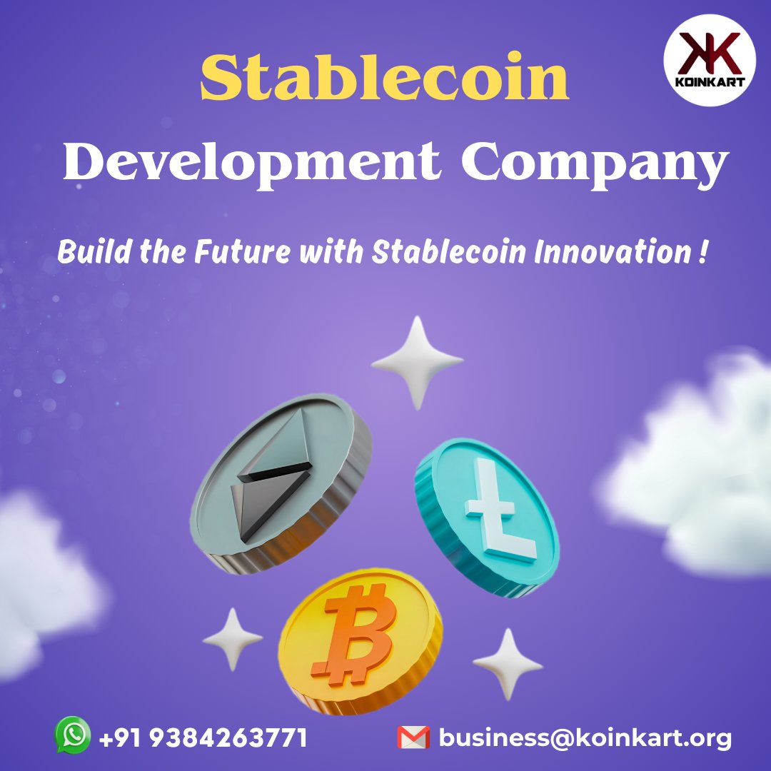 KoinKart's tweet image. Develop a stablecoin with our expert team Ensure compliance, security, and seamless integration for payments, trading, and global transactions. Minimize volatility, maximize profit

Visit: koinkart.org/stablecoin-dev…

#StablecoinDevelopment #100kBitcoin #USA #UK #Canada #India #UAE