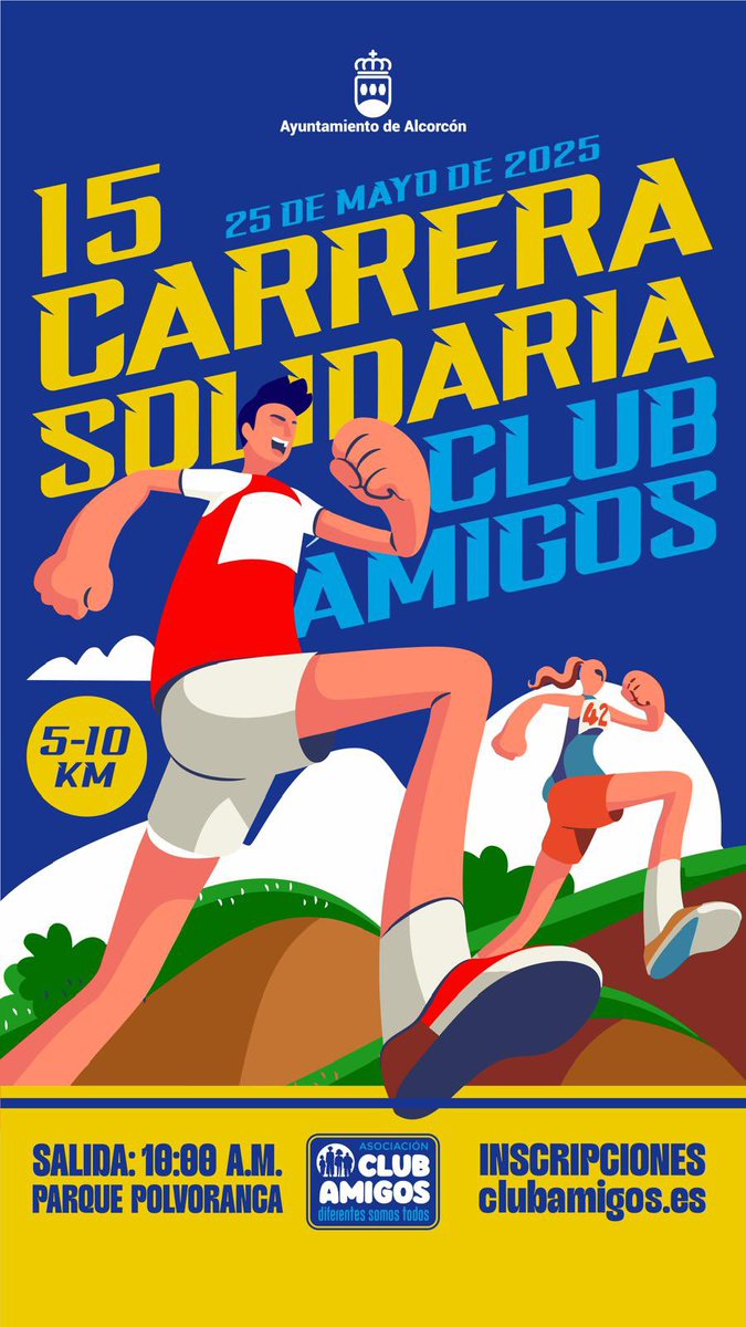 Estimados amigos, ya queda menos para el domingo 25 de mayo, que celebramos la XV Carrera Solidaria. Son 5 o 10 km en el Parque Polvoranca. No hace falta correr y hay carreras y actividades para niños y paella. Quedan pocos dorsales!! Inscripciones en clubamigos.es