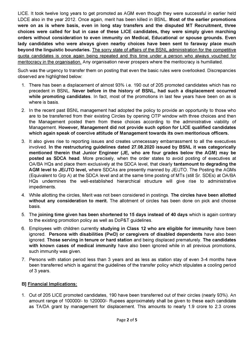 AIGETOA , Recognised Association of BSNL tweet media