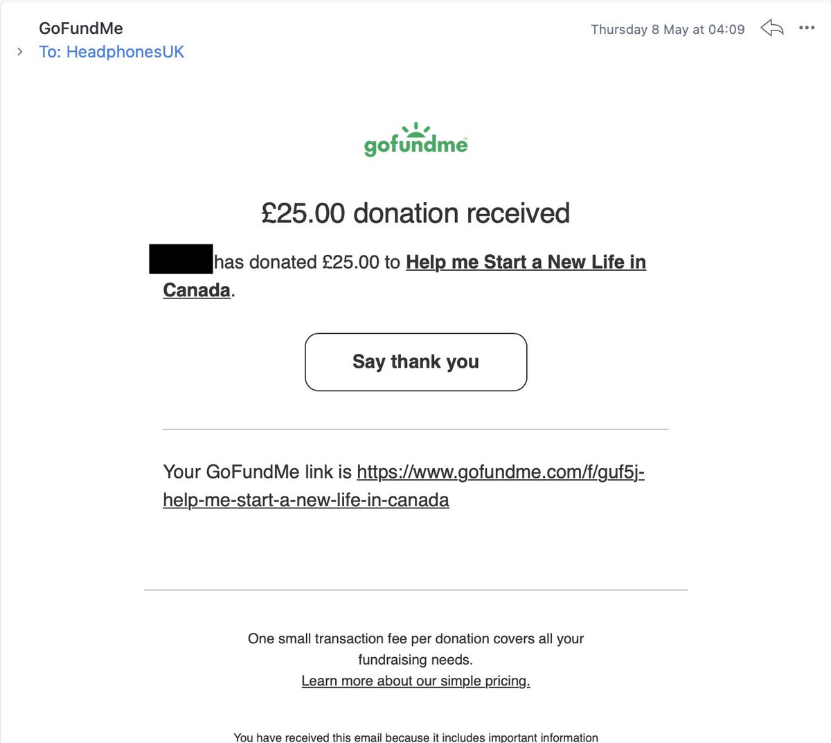 Another new donation on my GoFundMe! We're getting there, slowly but surely 

 gofund.me/d9835df8