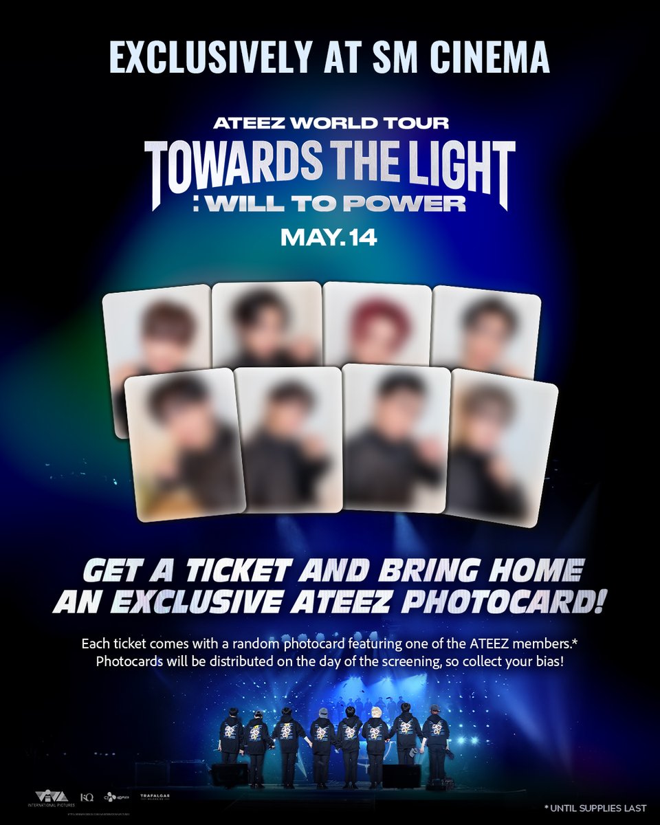 SM_Cinema's tweet photo. Filo-ATINYs, your ticket to "ATEEZ World Tour [TOWARDS THE LIGHT: WILL TO POWER] in Cinemas" comes with a FREE photocard! 💥

BUY YOUR TICKETS NOW!
🔗: https://t.co/QSCtlll0Qf

#ATEEZ #TowardsTheLightWillToPower #SMCinema #ATEEZinCinemas #ATINY https://t.co/8jMiBmKb7B