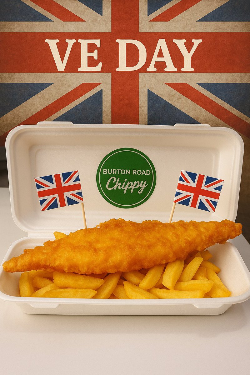 burtonrdchippy's tweet photo. Celebrating #veday80thanniversary #fishandchips #Party https://t.co/OpnkoCL4Yn