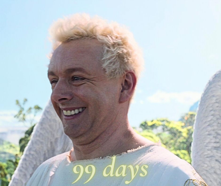TheIneffableCon's tweet photo. 🎵 99 problems...but TIC 6 ain't one! 🎵

99 days to go, into double figures, and this week, we're planning the quiz...

There'll be a music round, oBvIoUsLy 🎩 - if you're ready for some celestial harmonies, get your ticket here (from £5): https://t.co/Xj6TsujFr2 

#GoodOmens https://t.co/8kUW7YgUY9