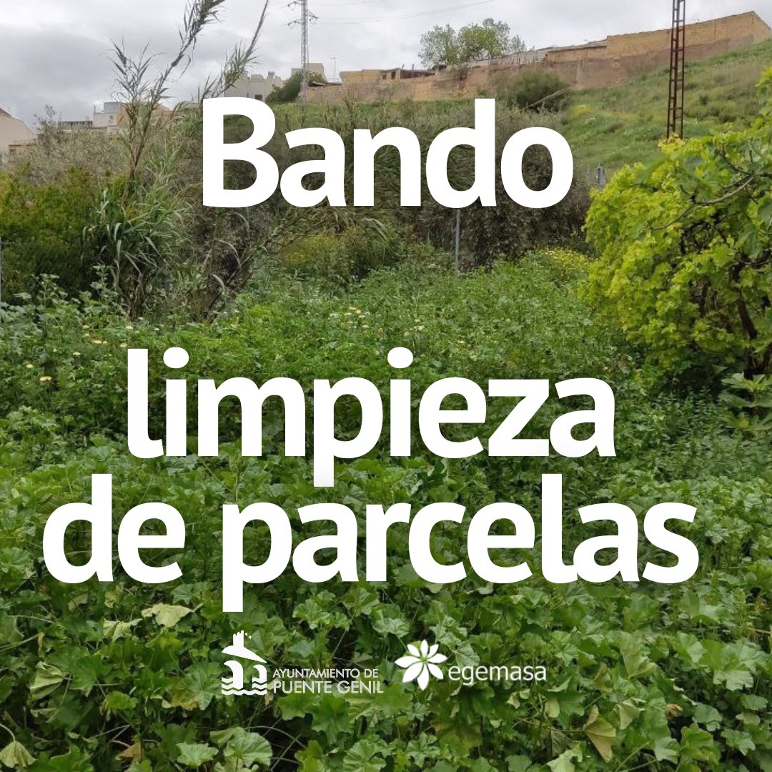 ▶️Bando de limpieza de parcelas◀️

Toda la información la puedes encontrar en este enlace: puentegenil.es/bando-limpieza…