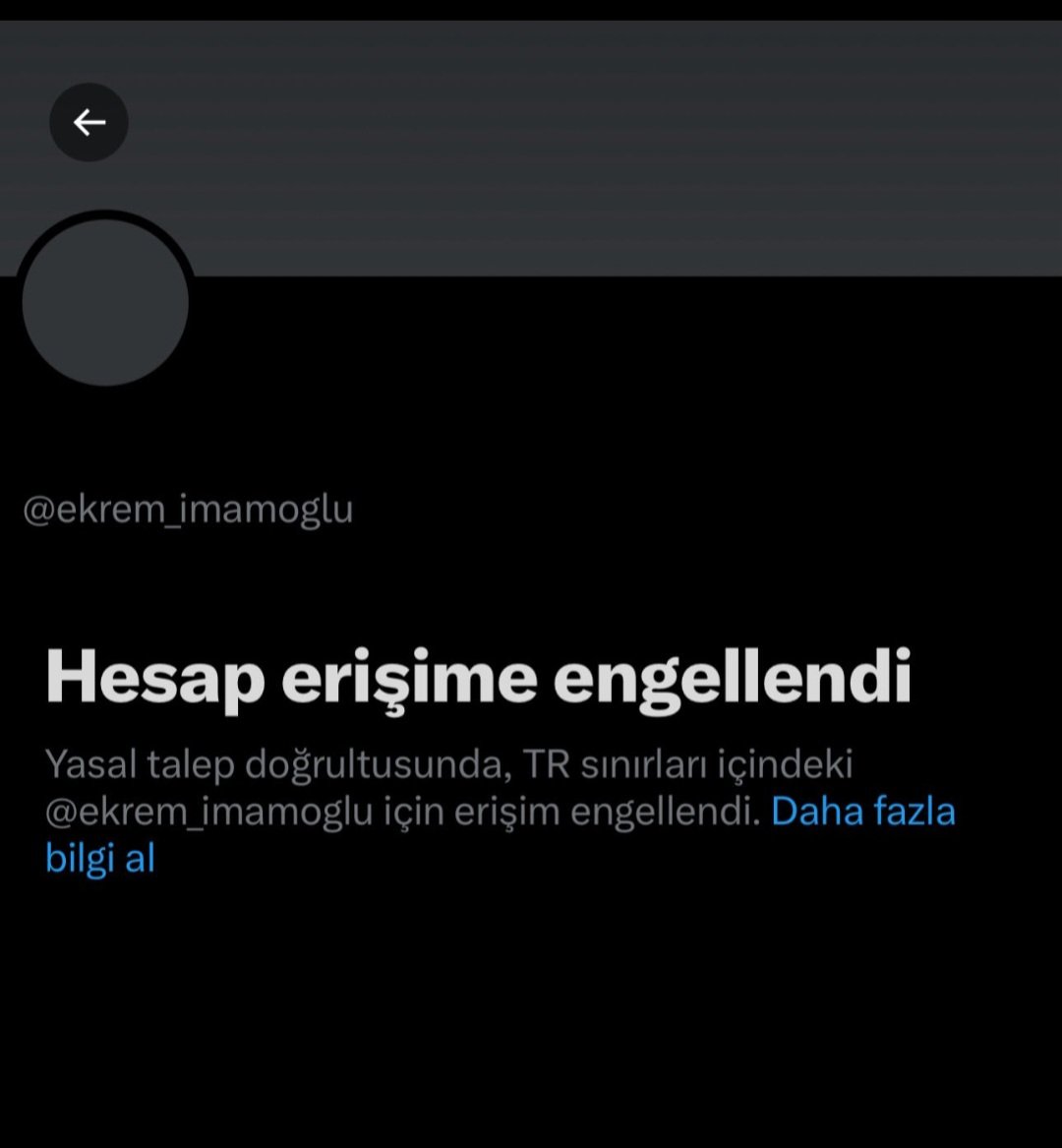 AKHESAPAkaln3's tweet photo. Suç Örgütü lideri şüphelisi olarak tutuklanan Ekrem İmamoğlu'nun X hesabına erişim engeli getirildi 

Artik fitne sacamayacak 
Devletimiz varolsun 

______
#IndiaPakistanWar Mansur Yavaş Hale Soygazi Darısı Hamas Elon Musk Ümit Karan Osman Gökçek Arif Kocabıyık #defolgitAliKoc https://t.co/oFUKovPh41