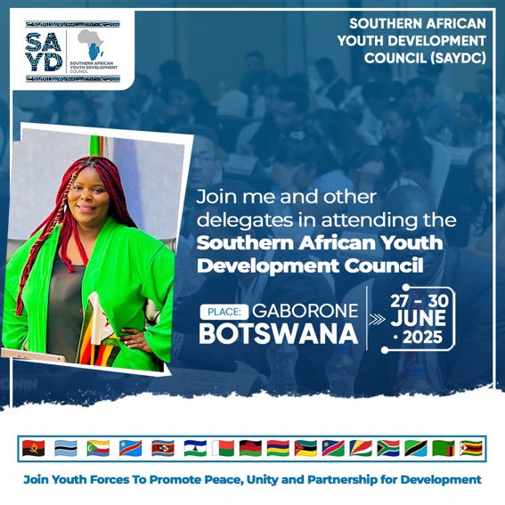 From the heart of Masvingo, Zimbabwe to the soul of Gaborone, the call is clear! Africa’s youth must rise and lead!

Let’s redefine Africa at the Southern African Youth Development Council (SAYDC) happening 27th–30th June 2025 in Botswana. 

#TheAfricaWeWant #SAYDC