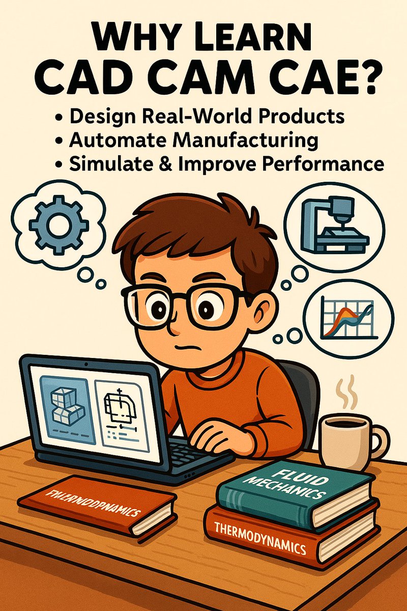Dheerajkum893's tweet photo. Unlock your engineering potential with CAD, CAM, and CAE! 💻⚙️ From design to manufacturing to simulation—build the future, one model at a time.
#CAD #CAM #CAE #EngineeringDesign #LearnEngineering #MechanicalEngineering #DesignToManufacture #FutureEngineer #EngineeringStudents https://t.co/Q3mm1LHRRu