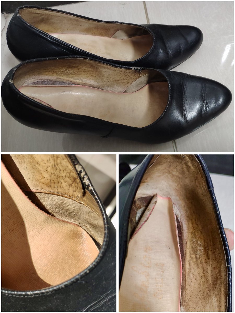 wws99X's tweet photo. The smell of leather infused with years of her #footsweat in these #workheels must be truly intoxicating!

credit: by890 tom | https://t.co/TufvnxCtr1
#sweatyheels #wellwornheels #officeheels #shoesniffer #shoefetish #footfetish #shoelicker #dirtyinsoles #shoeworship https://t.co/TJXtrkdhfM