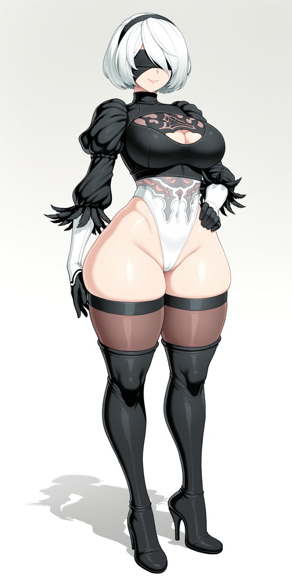 CloverfulDays's tweet photo. Another request, 2B from Nier Automata!
...Huh? What do you mean this wasn't how she looked in the game?
#NieRAutomata #AIart https://t.co/GkjDt7DduX