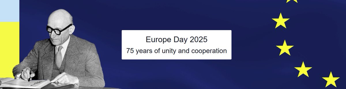 📢Today is #EuropeDay!🌍

This day marks the anniversary of the #SchumanDeclaration which was presented on 9 May 1950📝

With this, a new era for peace, integration &amp; democratic cooperation in Europe was sparked, laying the foundations for the #EuropeanUnion as it is known today