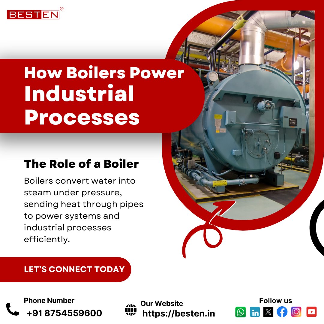 BestenIndia's tweet image. 🔧How Boilers Power Industrial Processes🔥
Boilers convert water into steam under pressure, sending heat through pipes to power systems and industrial processes efficiently.
#Boilers #IndustrialProcess #SteamGeneration #MechanicalEngineering #EnergyEfficiency #BoilerSystem