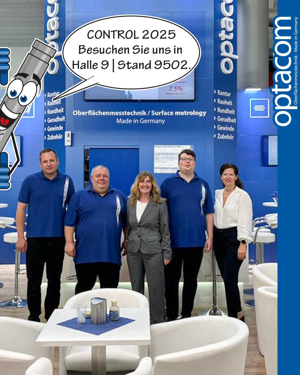 optacomGmbH's tweet photo. Control 2025  …

Erleben Sie unsere Messmaschinen in Aktion - Halle 9 | Stand 9502.

Sie möchten unsere Maschinen testen?
Wir vermessen Teile aus Ihrer Produktion direkt vor Ort!

Wir sehen uns!
Ihr #optacom Team
.
.
#Oberflächenmesstechnik #MadeInGermany @Messe_Stuttgart https://t.co/Q200il6w3D