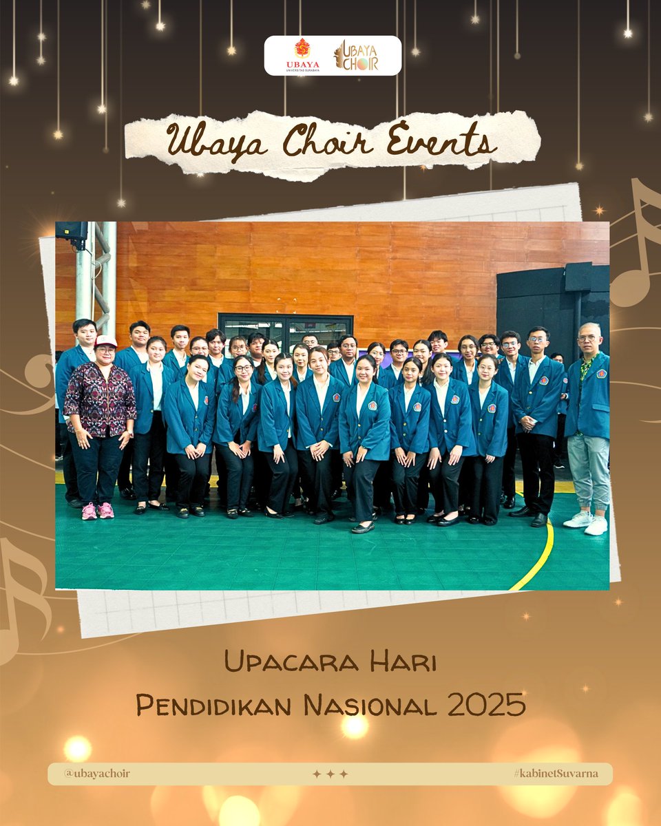 PS_Ubaya's tweet photo. [UBAYA CHOIR REPORT]
Peringatan Hari Pendidikan Nasional pada 2 Mei 2025, UBAYA Choir diberikan kesempatan untuk berpartisipasi dalam upacara bendera di Universitas Surabaya✨️

Selamat Hari Pendidikan Nasional Choirmates 📖✨️
#UBAYAchoir #KabinetSuvarna https://t.co/bSKHrr5Weq