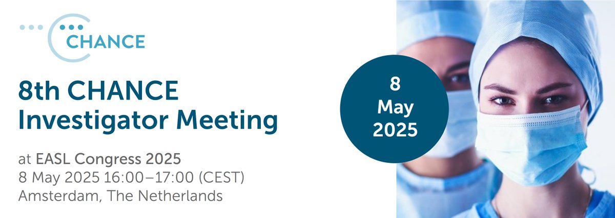 ef_clif's tweet image. To everyone involved in the #CHANCE study: Join us today for our 8th CHANCE Investigator Meeting @ #EASLCongress 2025 Non-industry Meeting Room 1 (Level 2). We'll share results, the publications plan, and how to submit ancillary studies. Looking forward to seeing you all there!