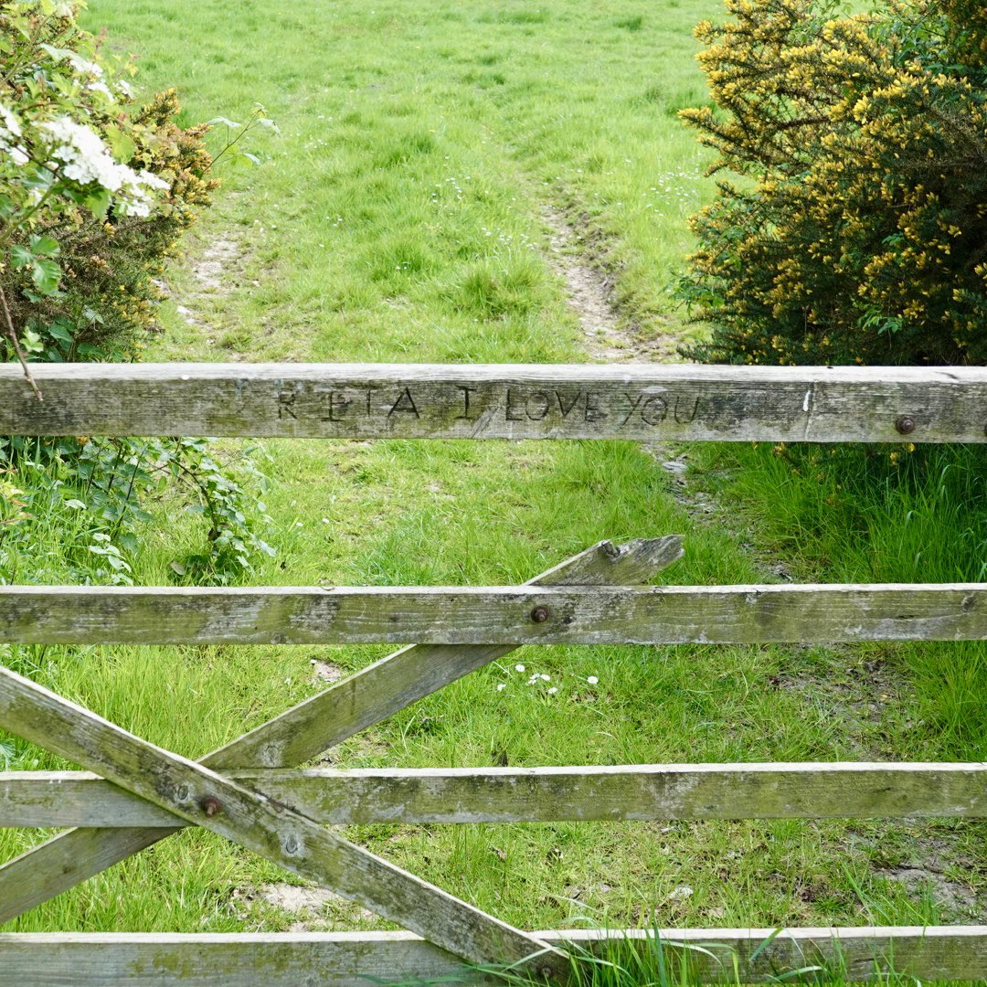 stevewhtmr's tweet photo. #Thursgate A love message carved for eternity. Rita I love you ! I can just imagine a pair of pensioners smiling to themselves every time they pass the gate . https://t.co/LfhWVSSBgC
