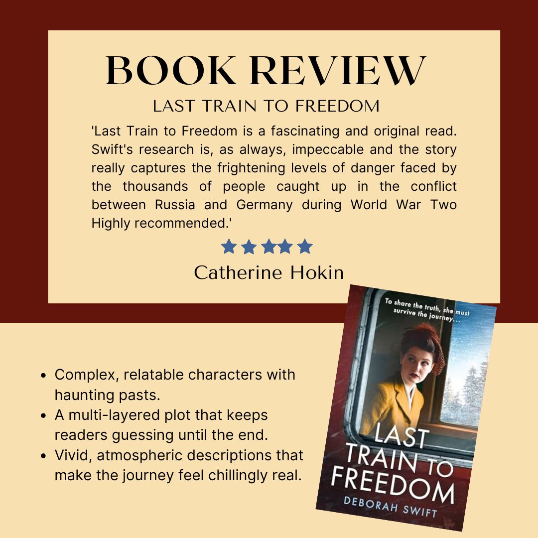 Deborah Swift (@swiftstory) on Twitter photo Out today!
Last Train to Freedom
Thanks to <a href="/catherineh66267/">@catherinehokinwriter</a> for the lovely endorsement.
#kindle #paperback #audiobook
mybook.to/TransSiberian Out today!
Last Train to Freedom
Thanks to <a href="/catherineh66267/">@catherinehokinwriter</a> for the lovely endorsement.
#kindle #paperback #audiobook
mybook.to/TransSiberian