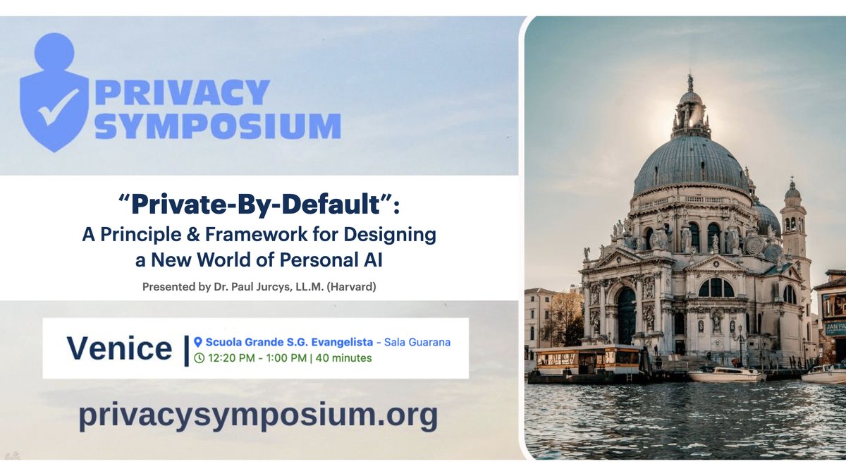 Paulius Jurcys, Ph.D. (@pjurcys) on Twitter photo 🫧 What if a new data framework for personal AI was built following the “private-by-default” principle?
A few provocative ideas on this topic by a student of <a href="/CassSunstein/">Cass Sunstein</a>, outlined in this recent paper: papers.ssrn.com/sol3/papers....
<a href="/PrivSymposium/">Privacy Symposium</a> #optin #nudges #privacy #AI 🫧 What if a new data framework for personal AI was built following the “private-by-default” principle?
A few provocative ideas on this topic by a student of <a href="/CassSunstein/">Cass Sunstein</a>, outlined in this recent paper: papers.ssrn.com/sol3/papers....
<a href="/PrivSymposium/">Privacy Symposium</a> #optin #nudges #privacy #AI