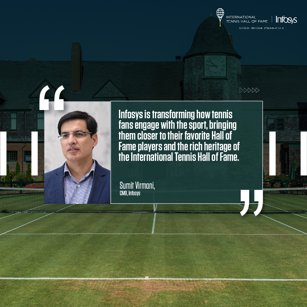 Infosys's tweet image. Infosys and the International Tennis Hall of Fame are reimagining how a new generation of fans connect with the sport’s legacy.

Explore how we’re blending tech, tradition, and play to celebrate the legends of tennis. infy.com/4iUTjuL

#ExperienceTheNext #ITHFWithInfosys