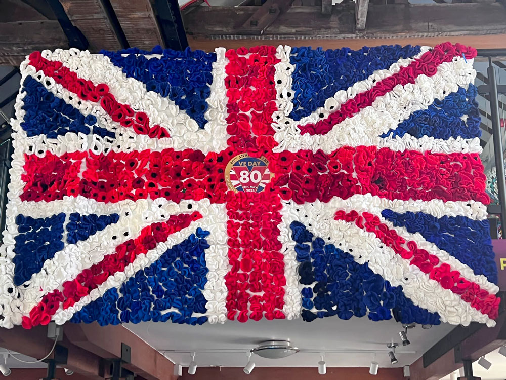 peakdistrict's tweet photo. Today we commemorate the 80th anniversary of Victory in Europe Day.

Discover a special #VE80 Trail in #Bakewell!

Follow the poppies with Second World War fallen servicemen's names on them - pick up a leaflet from our visitor centre - available until 11 May. https://t.co/9WgvzZnQ6z