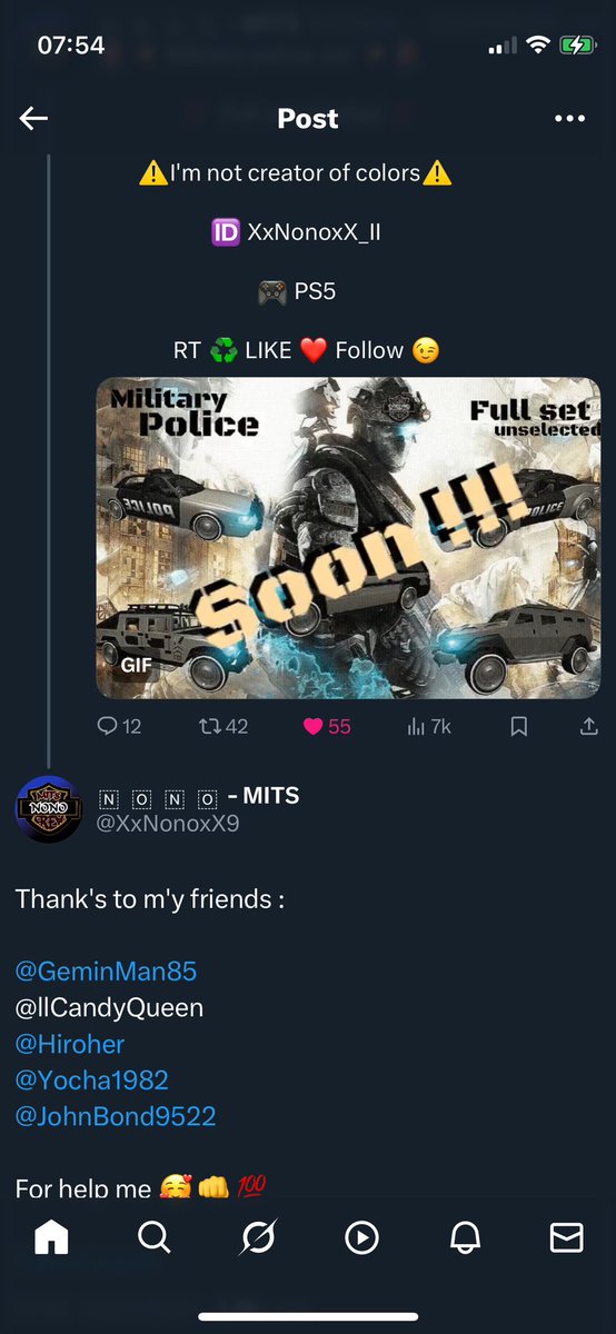 Yocha1982's tweet image. 08/05/25 at 21h/9pm  🇫🇷🥖paris time 🥖🇫🇷

🎰Casino method gc2f🎰

🆔 Yocha1982

‼️I change car every 5 min, helpers are welcome.‼️

🚔 No cops, no kill 💀

🚨Put your 🆔 in comment to be accepted and have s/o other creator. (No s/o No Add)🚨

Military set from @XxNonoxX9