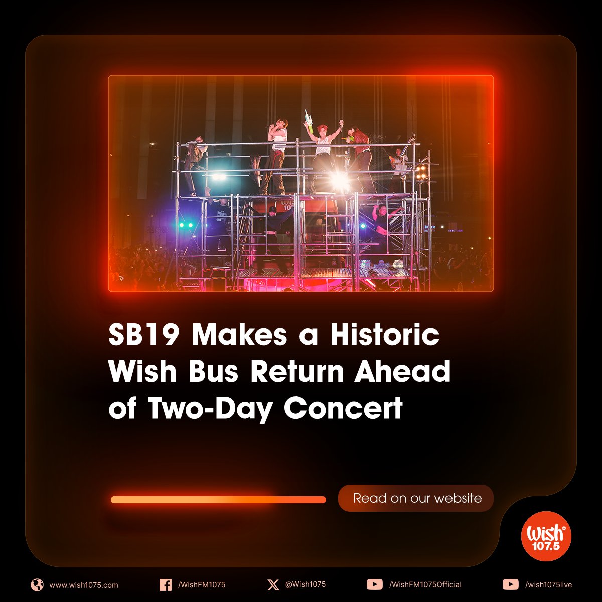 Delivering impactful performances both inside and outside the Wish Bus, <a href="/SB19Official/">SB19 Official</a> made a Roadshow comeback in promotion of their “Simula at Wakas” EP and world tour kickoff.

Read more: wish1075.com/article/sb19-m…