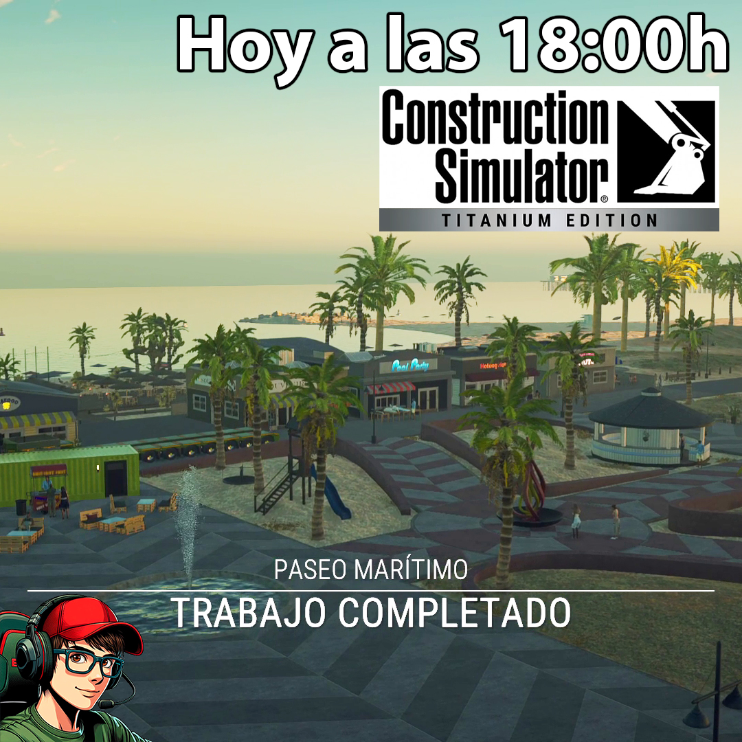 JL_Playing's tweet image. Hola a todos !!! Hoy terminamos el primer contrato en Construction Simulator Titanium Edition. Desde ahora,  el paseo marítimo contará con un nuevo parque y zona recreativa junto a la playa, que seguro atraerá a muchos turistas. 
Como siempre, a las 18h hora de España.
Saludos !!