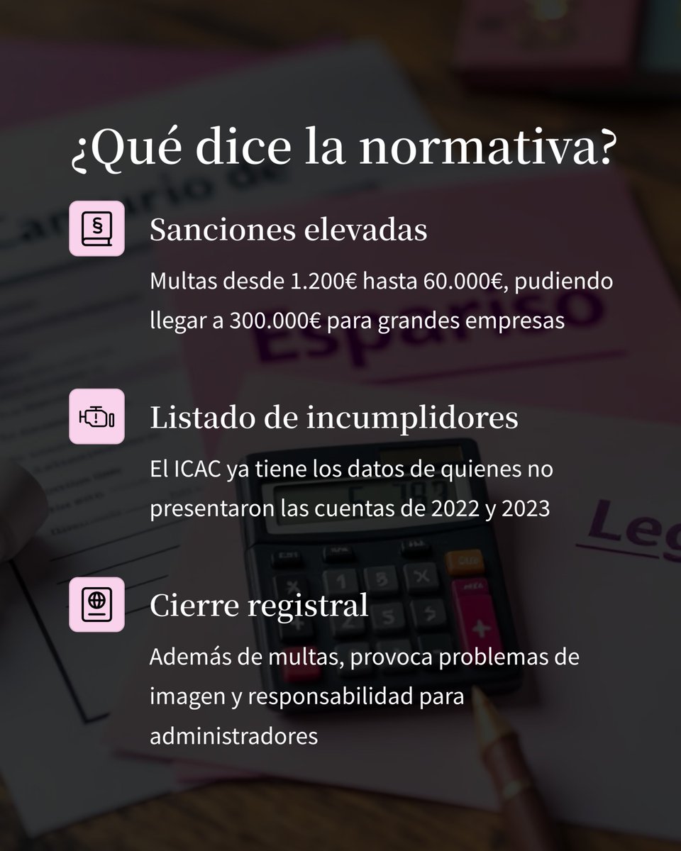 Aigo2019's tweet photo. 📢 ¿Sabías que NO presentar las cuentas anuales puede traerte sanciones, cierre registral y pérdida de credibilidad?
❗¿Tienes cuentas atrasadas sin presentar?

En AIGO te ayudamos a regularizar tu situación de forma rápida y sencilla. ¡Confía en expertos!
#CuentasAnuales #AIGO https://t.co/3l406yAwVz
