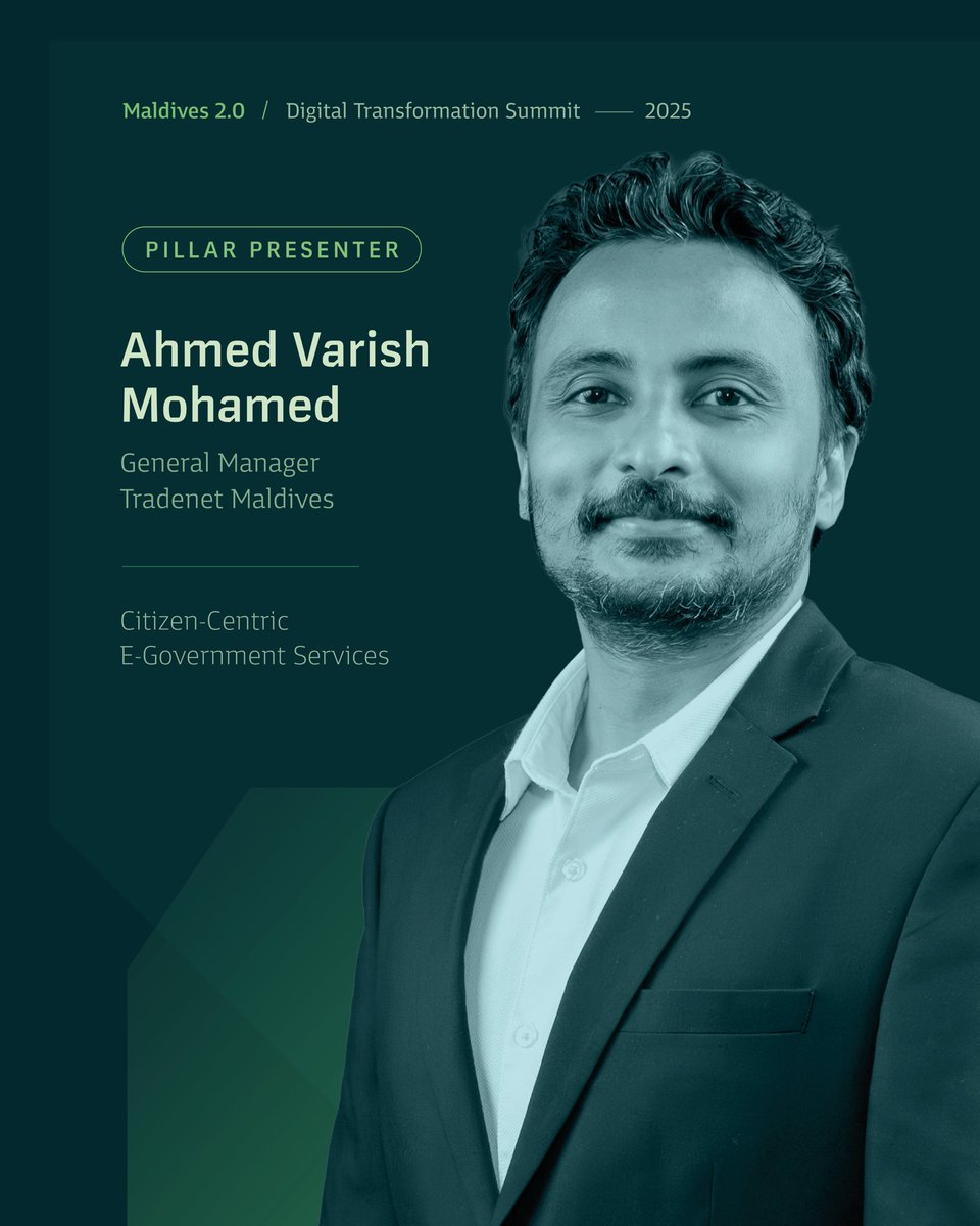 General Manager of Business Development at <a href="/tradenet_mv/">Tradenet Maldives</a>, Mr. Ahmed Varish Mohamed, will be speaking at the Maldives 2.0 Digital Transformation Summit.

Don’t miss his insights on Citizen-Centric E-Government Services.

#DigitalGovMv #Maldives