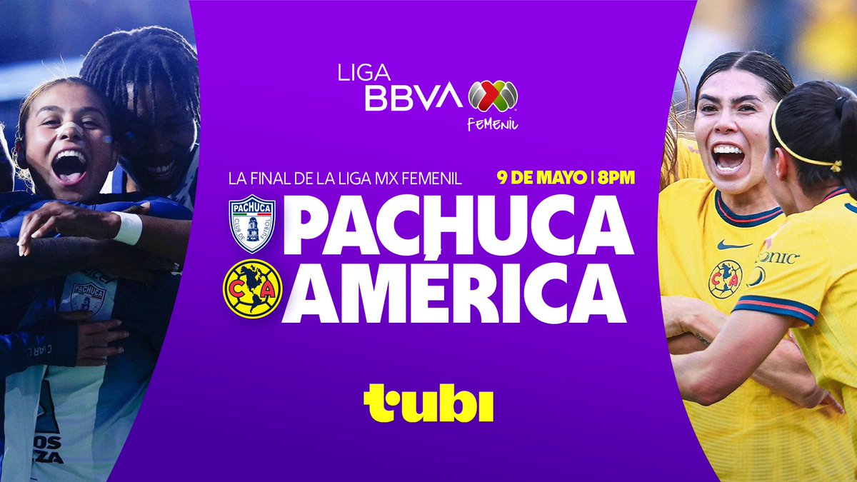 tubi_mx's tweet photo. 🏆 ¡La Final se juega en Tubi!
@tuzosFemenil y América luchan por la gloria.

Disfruta la Final de la Liga MX Femenil este viernes. https://t.co/pfvgvnkJ1N