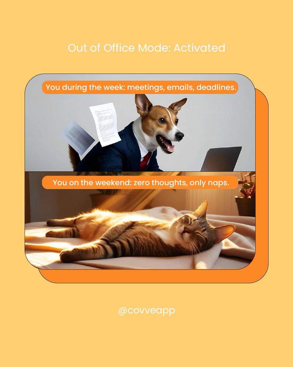 When it’s only Wednesday but your brain’s already packing for the weekend. 🐶➡️🐱

Follow us for tips on how to network and balance relationships like a pro.

#BalanceIsKey #MidweekMood #WorkLifeWisdom