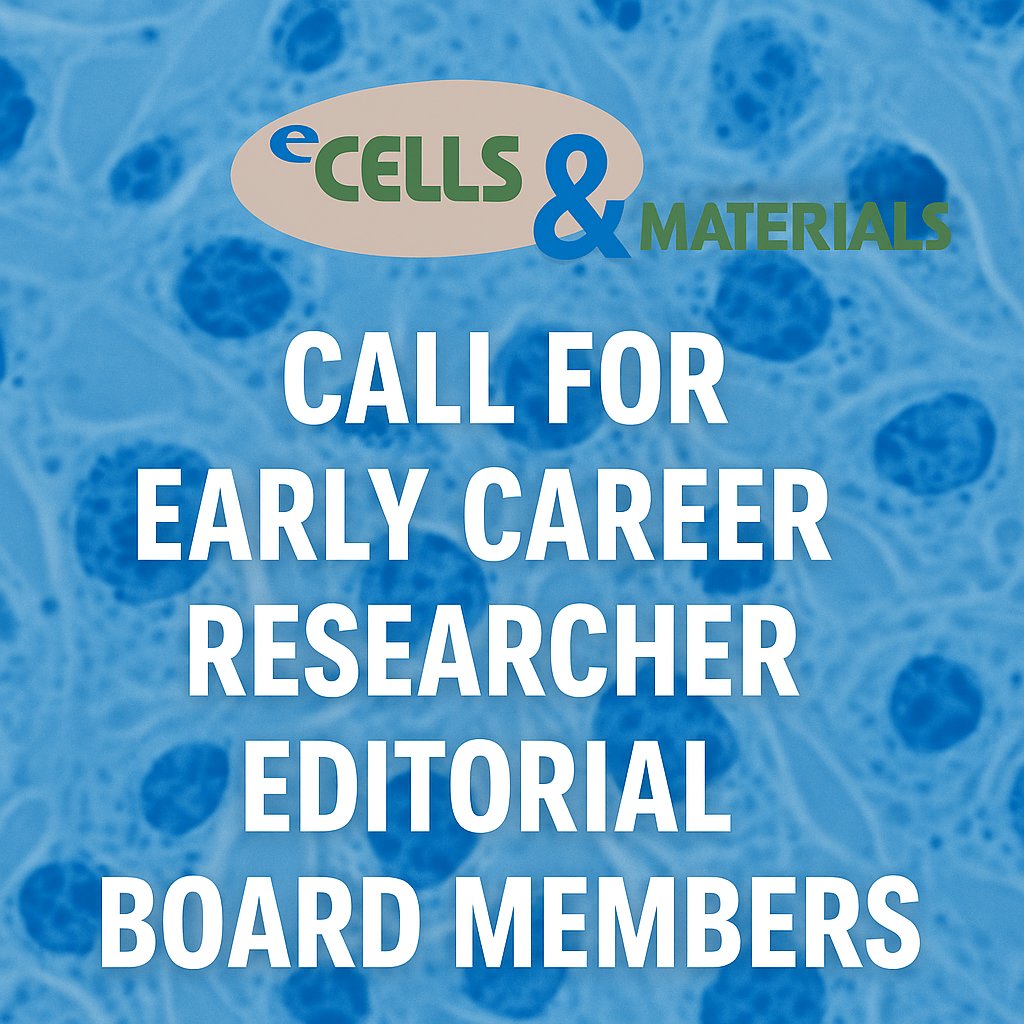 eCM Journal (@ecm_journal) on Twitter photo Call for Early Career Researcher (ECR) Editorial Board Members – Join us in shaping the future of European Cells & Materials!
ecmjournal.org/news.html
đź“©Contact us: commissioning.editor@ecmjournal.org
#ECR #EditorialBoard #Biomaterials #TissueEngineering #RegenerativeMedicine Call for Early Career Researcher (ECR) Editorial Board Members – Join us in shaping the future of European Cells & Materials!
ecmjournal.org/news.html
đź“©Contact us: commissioning.editor@ecmjournal.org
#ECR #EditorialBoard #Biomaterials #TissueEngineering #RegenerativeMedicine