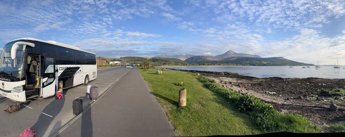 coralmannie's tweet photo. Arran A @GeologyLeics departing the island after 9 days of geology. Check out the video by our students on insta, scan the QR code https://t.co/ypgUw3O6sw