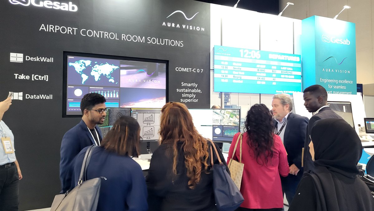 Gesabgroup's tweet image. Last day at Airport Show! And last chance to discover the most advanced technology! It&apos;s time to explore the power of AuraVision and GESAB that will establish the future of control room. Visit us at S1130 booth.

#AirportShow2025 #controlroomsolutions #innovation #technology