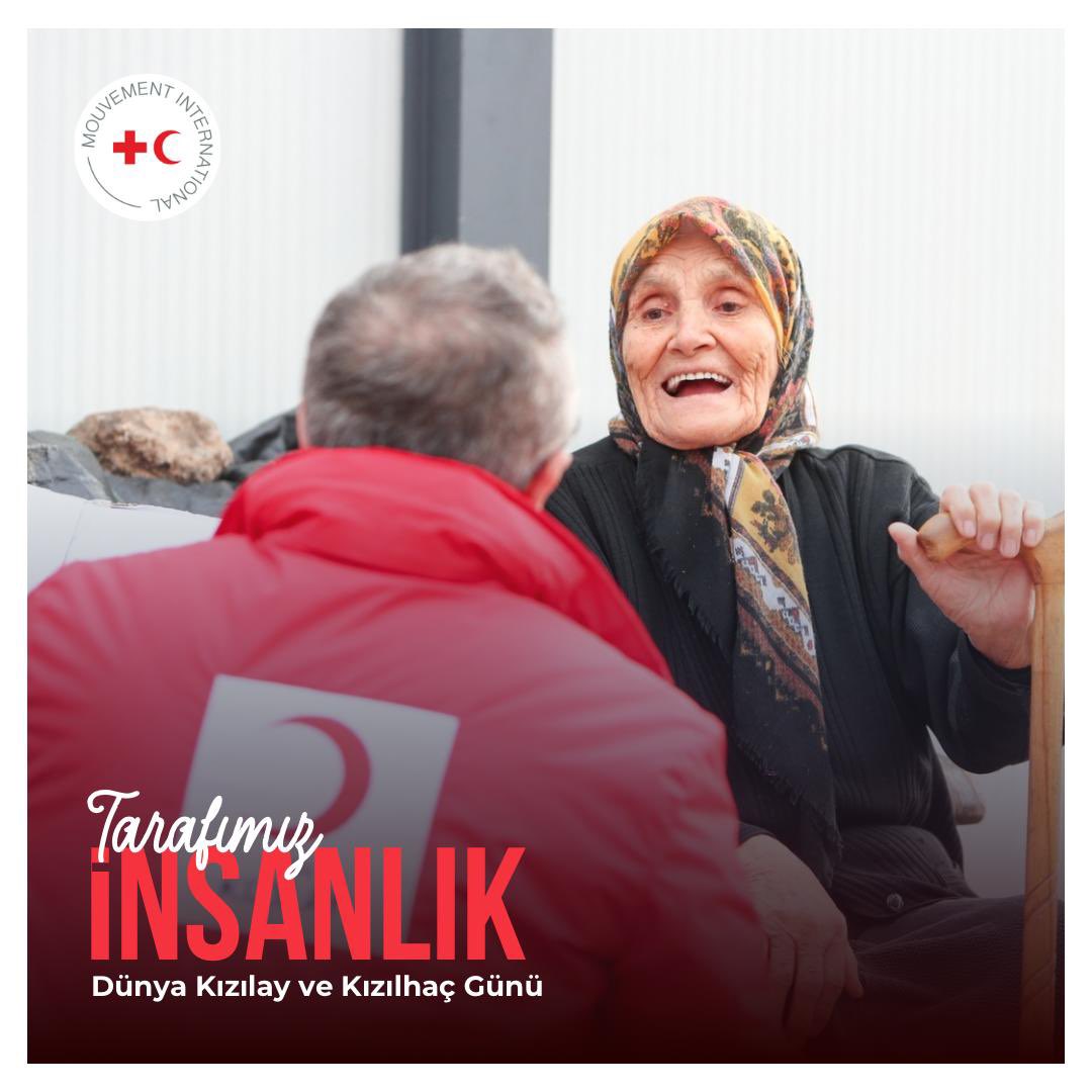 Bugün Dünya Kızılay Kızılhaç Günü! İnsanlığın yanında duran, iyiliği rehber edinen büyük bir hareketin günü.

Kızılay ve Kızılhaç camiası olarak, afetlerden çatışma bölgelerine, sağlık hizmetlerinden sosyal desteğe kadar dünyanın dört bir yanında insanlığa hizmet etmeye devam